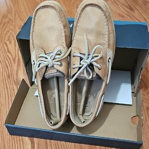 Sperry Tan Leather Slip-On Boat Shoe